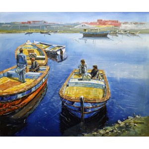 Farrukh Naseem, 30 x 36 Inch, Acrylic on Canvas, Seascape Painting,AC-FN-067